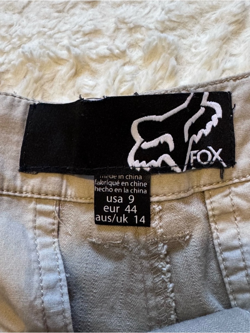 Fox Racing Khaki Cargo Shorts Size 9 Y2K Gorpcore Skater Utility Mid Rise - Picture 4 of 6